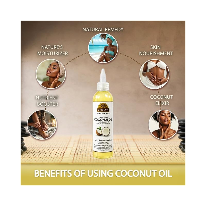 Okay 100% Pure Coconut Oil for Hair & Skin, 4