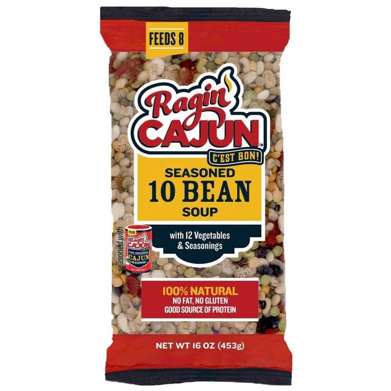Seasoned Ten Bean Soup 16 oz Ragin Cajun (Pack of
