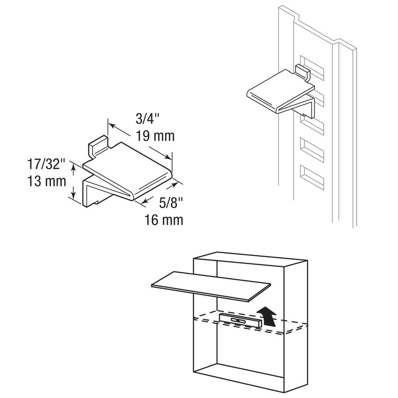 Prime-Line U 10173 Nickel Plated Metal Strip Lock Style Shelf