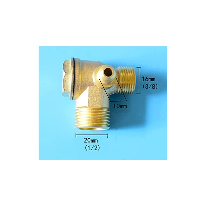 Anawakia Air Compressor Check Valve 3-Port Brass Male Thread Air