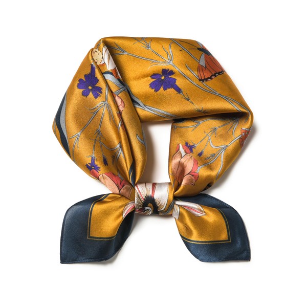 SHIROUYU 100% Mulberry Silk Scarf 21 "x 21" Square -