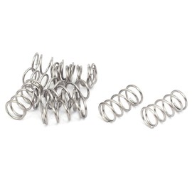 TA-VIGOR 10Pcs Extended Compressed Spring, 8mm OD,0.8mm Wire Size,15mm Length Durable Stainless Steel Small Dual Hook Tension Spring for Furniture Screen Doors Repair Projects