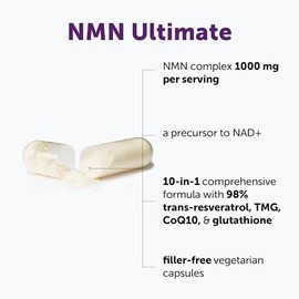 Micro Ingredients NMN Complex 1000mg Per Serving, 120 Veggie Capsules | 10-in-1 with Nicotinamide Mononucleotide, Resveratrol, CoQ10, Quercetin & Glut