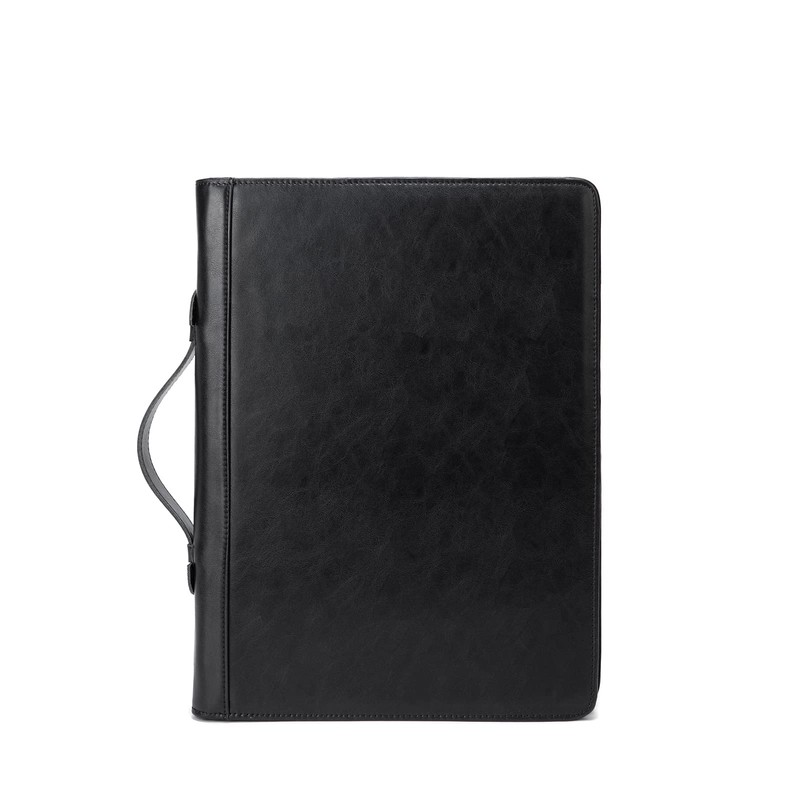 Geslun Vegan Leather Portfolio 3 Ring Binder with Clipboard, Hidden