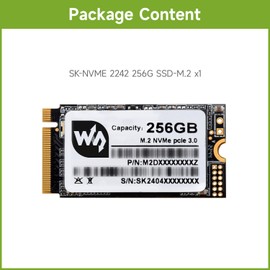 Waveshare SK M2 NVME 2242 256GB Solid State Drive, 3D TLC Flash Memory, High-Speed Reading/Writing Compatible with Windows/Raspberry Pi OS/CentOS/Ubuntu/Linux, for Laptop/Desktop/All-in-One Machine...