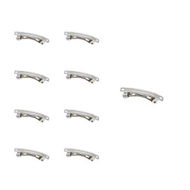WEAXIO 100pcs 1.57in French Barrette Clips Blank, Metal Hair Clips for DIY Craft, Barrettes Snap Clips - Silver