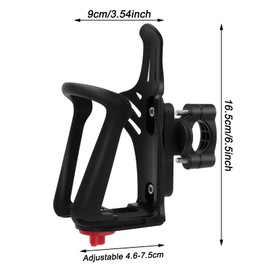 Bicycle Bottle Holder, Water Bottle Holder, PU Material Drink Holder, Water Bottle Holder, Adjustable for Bicycles, Motorcycles, E-Bikes, for 15-33 mm Frame and Handlebar (Black)