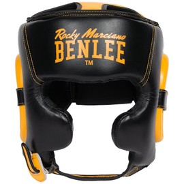 Benlee Brockton Leather Headguard Black/Yellow L/XL