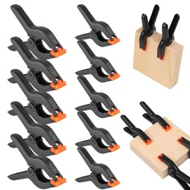 Nylon Spring Clamps, 10 Pieces Plastic Heavy Duty Grip Clips Set, Plastic Spring Grip Clamps, Quick Grip Craft Wood Work Clamp, 5 pcs 2 inch Clamps, 5 pcs 3 inch Clamps, Black