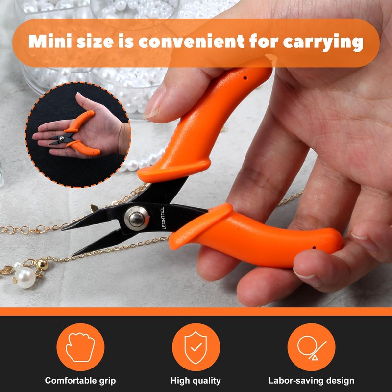 LEONTOOL Flat Pincers, No Knurled, Flat Pliers, Flat Pliers, Fine