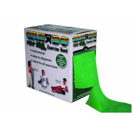 CanDo Perf 100 Low Powder Exercise Band, 100 yard with perforations, Green: Medium