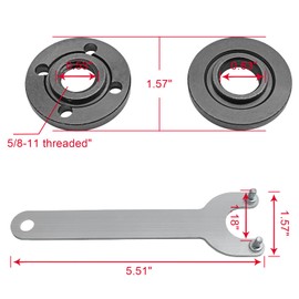 Grinder Angle Wrench with 2-Pack 5/8-11 Spanner Metal Lock Nut, Compatible with Dewalt Milwaukee Makita 193465-4 Bosch Black & Decker Ryobi 4.5" 5" 5/8-11