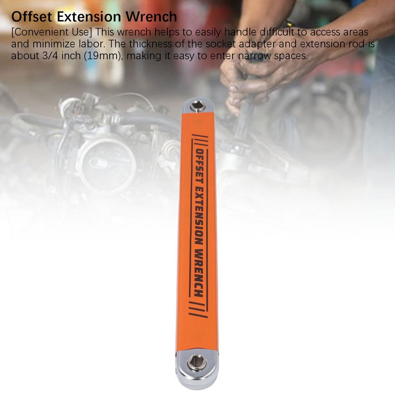 Offset Extension Wrench with 1/4in 3/8in 1/2in Drive Adapter Multifunctional
