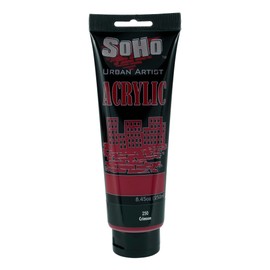 SoHo Urban Artist Heavy Body Acrylic Paint - 250 ml Tube - Crimson - Thick, Rich Color, Excellent Coverage, Professional Quality - Artists Acrylic Paint
