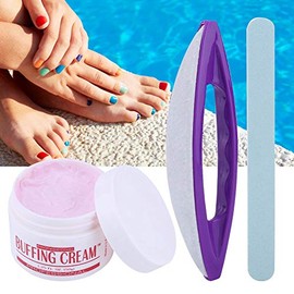 Kit de Pulidor y Brillo de Uñas, Pulidor de Uñas, Kit de Pulidor de Uñas, 3 Piezas, Crema para Pulir Uñas y Pincel para Uñas, Esmalte para + Tira de P