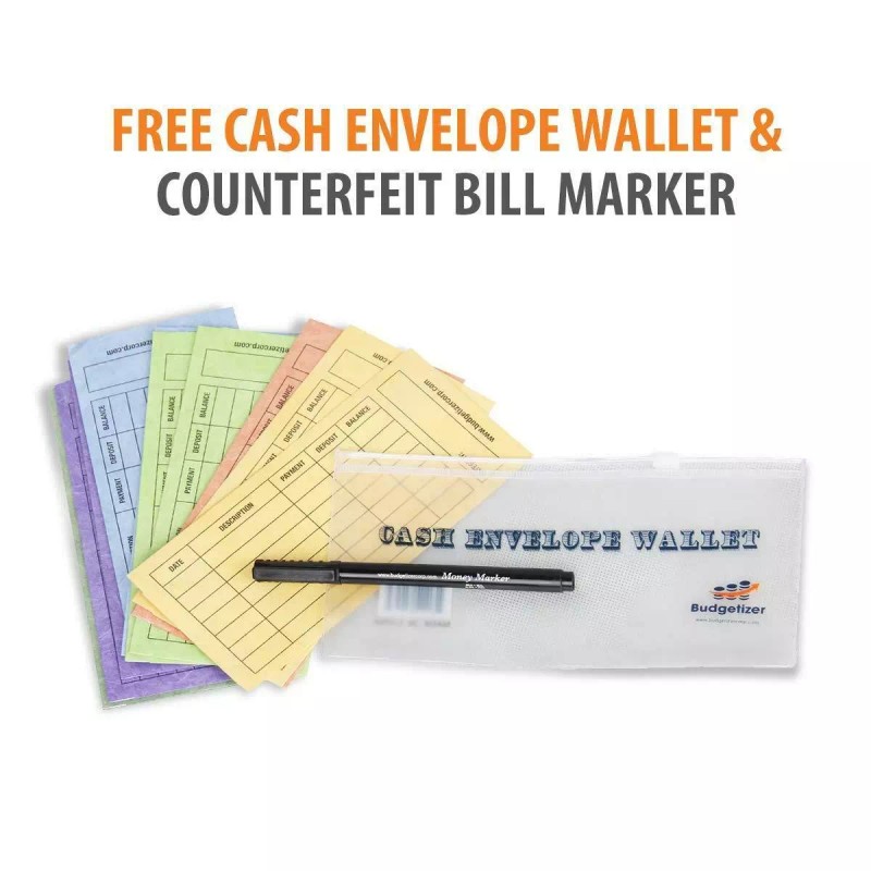 Budgetizer Cash Envelopes System - 12 Pack Budget Planner Envelopes