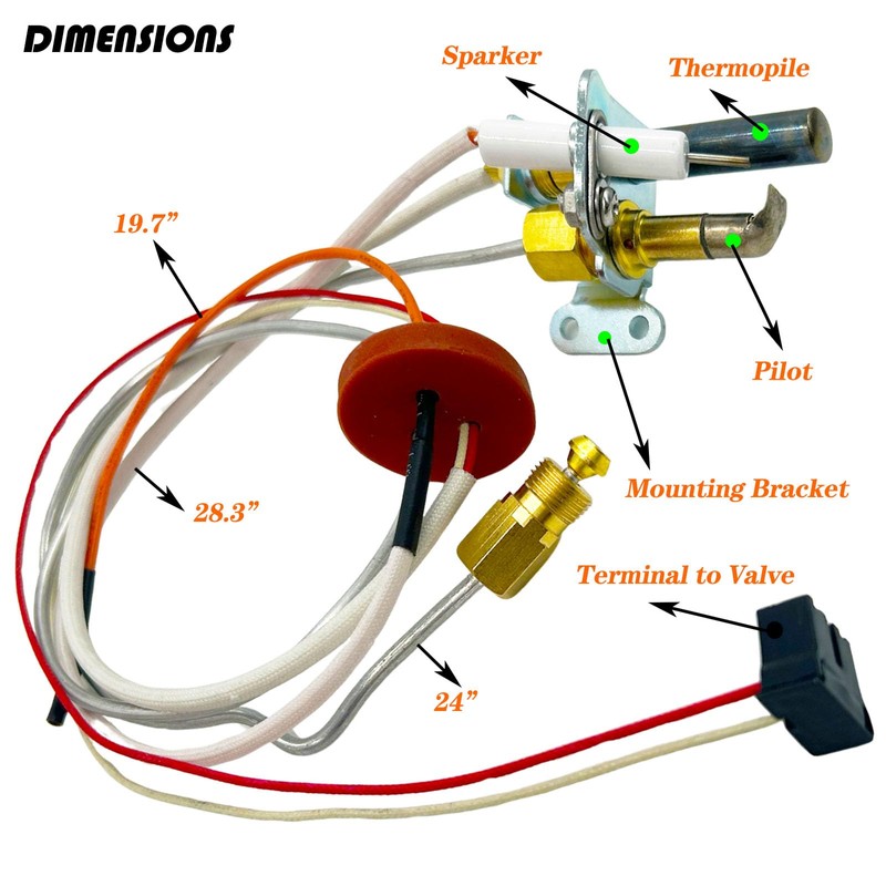 MENSI Pilot Burner Assembly Replacement Replace for Kit SP20824,SP20754,SP21058,SP21059,SP20800 Compatible