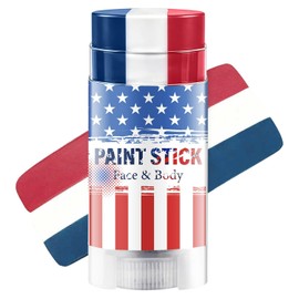 Red White and Blue USA Face Paint Stick for World Cup Fans and Party, World Cup Decorations, Sweatproof & High Pigment Face Paint Sticks, Patriotic Pride 4th of July Independence Day Accessories