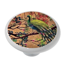 Gotham Decor Asian Design Peacock Ceramic Drawer Knob