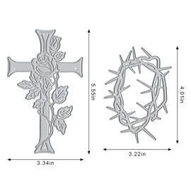 Easter Cross Metal Cutting Dies for Card Making Supplies, Religion Thorns Ring Die Cuts Embossing Stencil Template Tool for Easter DIY Scrapbooking Paper Card and Photo Album Craft Decoration