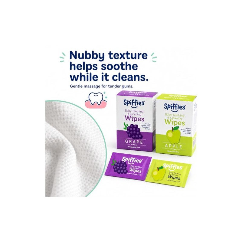 ToothWipes, TP50 tripack, 40 Apple, 20 Grape, 60-Wipes