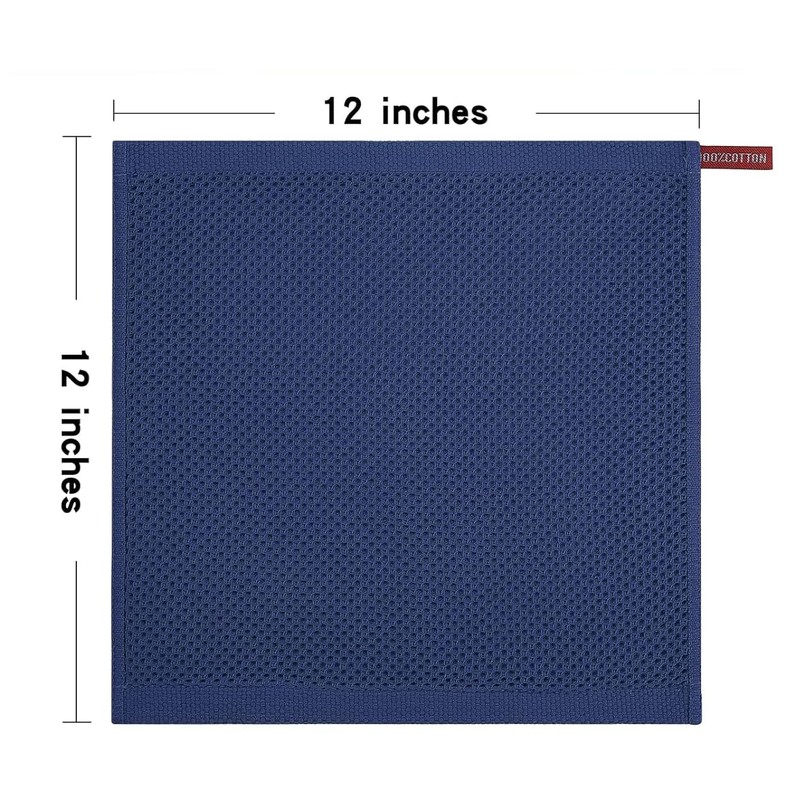BERYART 100% Cotton Kitchen Dish Cloths, 6 Pack Waffle Weave