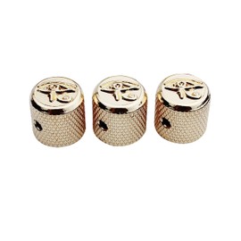 Guyker Guitar Bass Potentiometer Control Knobs with 6mm Dia. Shaft Pots - Zinc Alloy Eye of Horus Style Top Dome Speed Tone Volume Knob Replacement for Electric Guitar or Precision Bass - Gold, 3 PACK