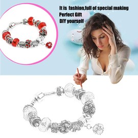 50pcs Assorted Purple Resin Imitation Glass European Large Hole Beads Rhinestone Metal Spacer Charms Bead Assortments for DIY Crafts Bracelets Necklaces Jewelry Making (M570-Purple)