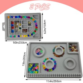 DHER Bead Board Plate Bead Board Tray for Beads Bead Board Necklace DIY Necklace/Bracelet Design Board, Bead Design Knitting Tool, DIY Tool, Measuring Plate, Jewelry, Bead Design Board
