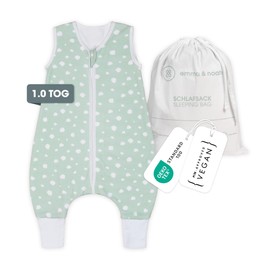 Premium baby sleeping bag with feet, summer, comfortable and breathable, 100% organic cotton, Oeko-Tex certified, fluffy, freedom of movement, 1.0 tog by Emma & Noah