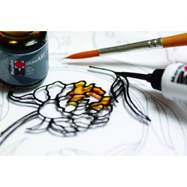 Marabu Relief Paste, Metallic-Gold, (Marabu Relief Paste 784, 20ml), 20ml, For Glass Painting, Stained Glass Effect