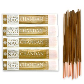 Vijayshree Golden Nag Chandan Incense Sticks - 200g - 10 Packs of 20g (140-180 Sticks) Aromatherapy - Meditation - Yoga - Eco Friendly Packaging