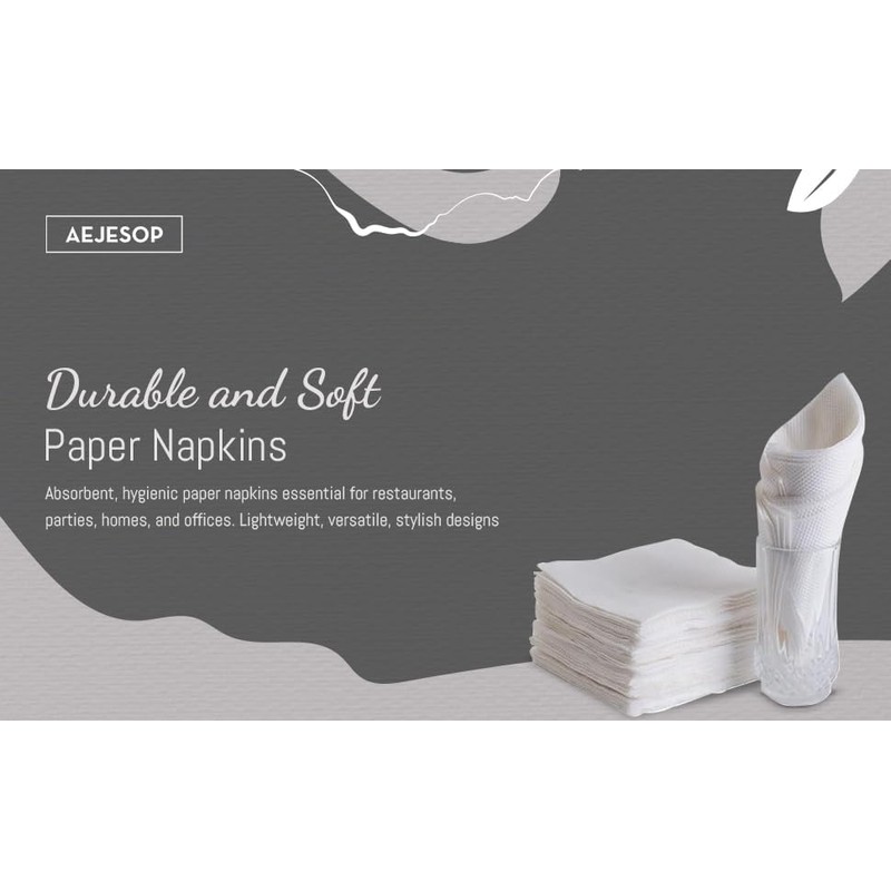 AEJESOP Paper Napkins, 90 Count, White, Tissue paper