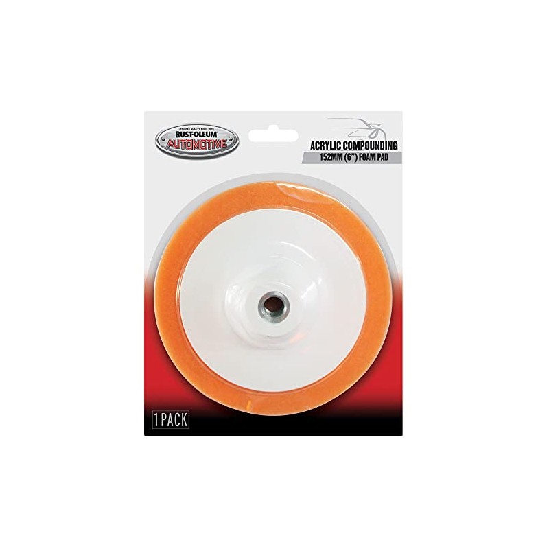 Rust-Oleum Automotive Polishing Foam Pad, Orange, 6 Inch