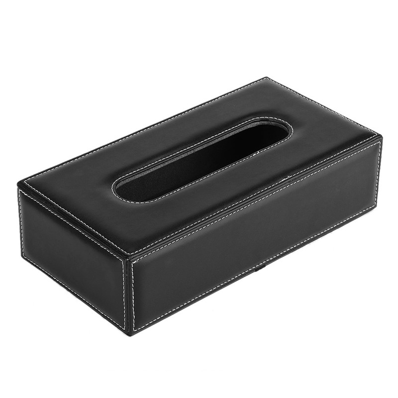 Black PU Leather Sun Visor Tissue Boxes Napkin Paper Towel