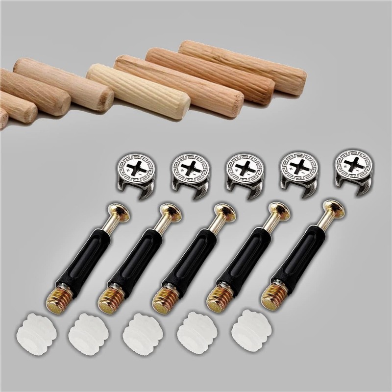 100-Pack 3-in-1 Furniture Connector Kit,Zinc Alloy Cam Lock with Nylon