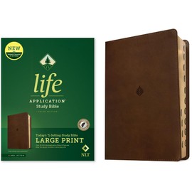NLT Life Application Study Bible, Third Edition, Large Print (LeatherLike, Rustic Brown Leaf, Indexed, Red Letter)