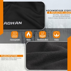 YANIKY Balaclava, windproof, warm balaclava, winter ski mask, balaclava for men and women, breathable face cover for bicycle, motorcycle, snowboarding, skiing, Black 2 PCs.