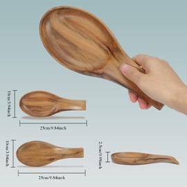 Acacia Spoon Rest for Kitchen, Cooking Spoon Rest, Wooden Spoon Rest, Smooth Wooden Spoon Holder for Stove, Perfect Holder for Spatulas, Spoons, Tongs and More (Acacia)