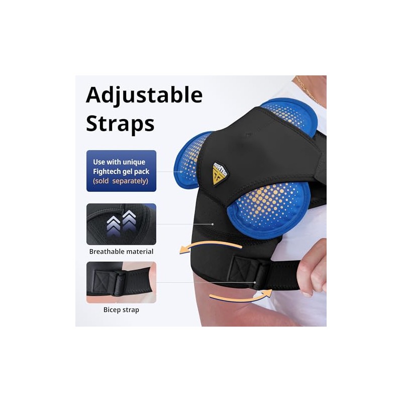 FIGHTECH Shoulder Brace Adjustable Shoulder Support Strap – Black, XX-Large