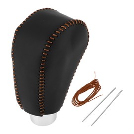 HOPESPANNER Gear Shift Knob Cover for Honda CR-V 2015-2016 Anti-Slip Black Brown Stick Shifting Handle Protector Faux Leather 1 Pc