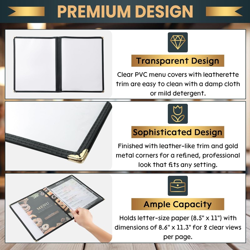 AMGSH 12 Pack Menu Covers 8.5 x 11 Inch, 2