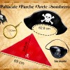 Sombrero Pirata Plata Y Parche Calavera Fiesta Halloween Dis