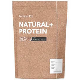 Wellnist Pro NATURAL+ PROTEIN Natural Soy Protein, Cafe Mocha, 17.6 oz (500 g), Made in Japan, Training, Health, Beauty