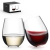 LUNA & MANTHA Stemless Wine Glasses Set of 2, 18oz