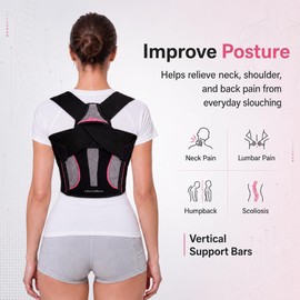 LibertyMove Posture Corrector for Women, Adjustable Upper Back Brace with Wide Shoulder Straps and Underarm Comfort Straps, Breathable Posture Support for Daily Wear