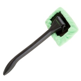 Stalwart Windshield Cleaner with Microfiber Cloth, Handle and Pivoting Head- Glass Washer Cleaning Tool for Windows 4 Pack (Green)