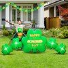 Joyfizzle 10.5FT Length St. Patricks Inflatables Shamrocks Built in Flash