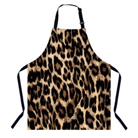BGBDEIA Leopard Skin Pattern Apron for Women Men, Adjustable Apron Cooking Kitchen Chef Apron for Home Kitchen, Baking Gardening BBQ, Coffee House, Restaurant