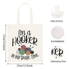 WCGXKO Crochet Lover Gift Crocheters Gift I'm A Hooker In My Spare Time Zipper Pouch Makeup Bag (spare time Tote)